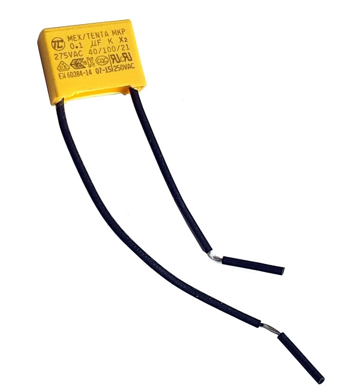 0.1uF 275v Safety Capacitor 100nF 40/100/21 pitch 15mm flexiwire TENTA-ref:718b | eBay 0.1uF 275v Safety Capacitor 100nF 40/100/21 pitch 15mm flexiwire TENTA-ref:718b | eBay