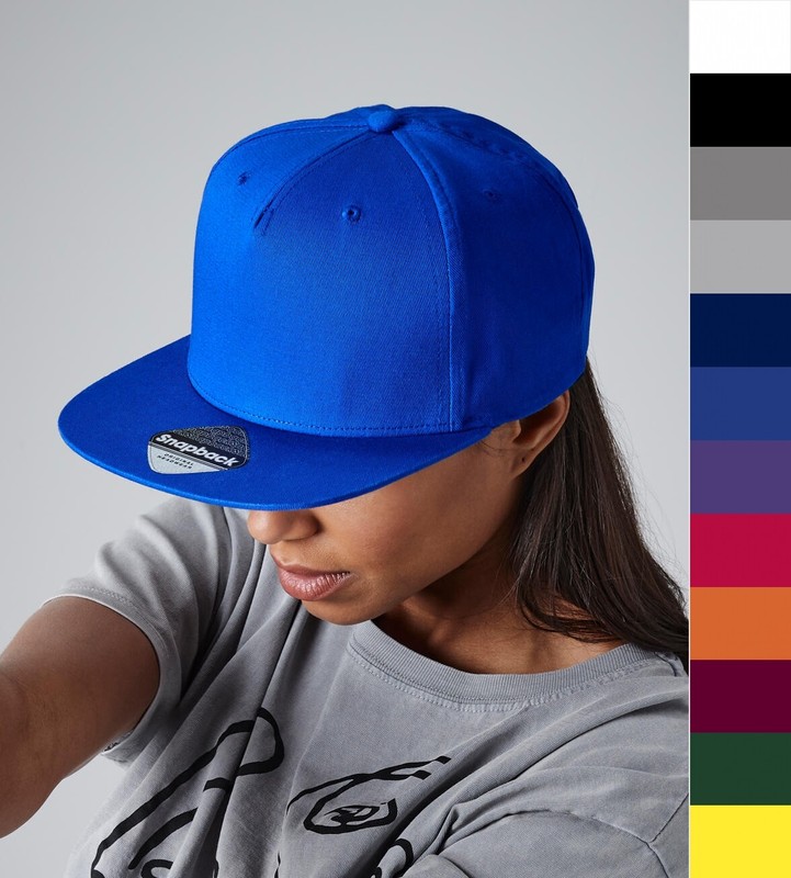 Beechfield Unisex MÃ¼Tze Cap 5 Panel Baumwolle Snapback Rapper B610 New