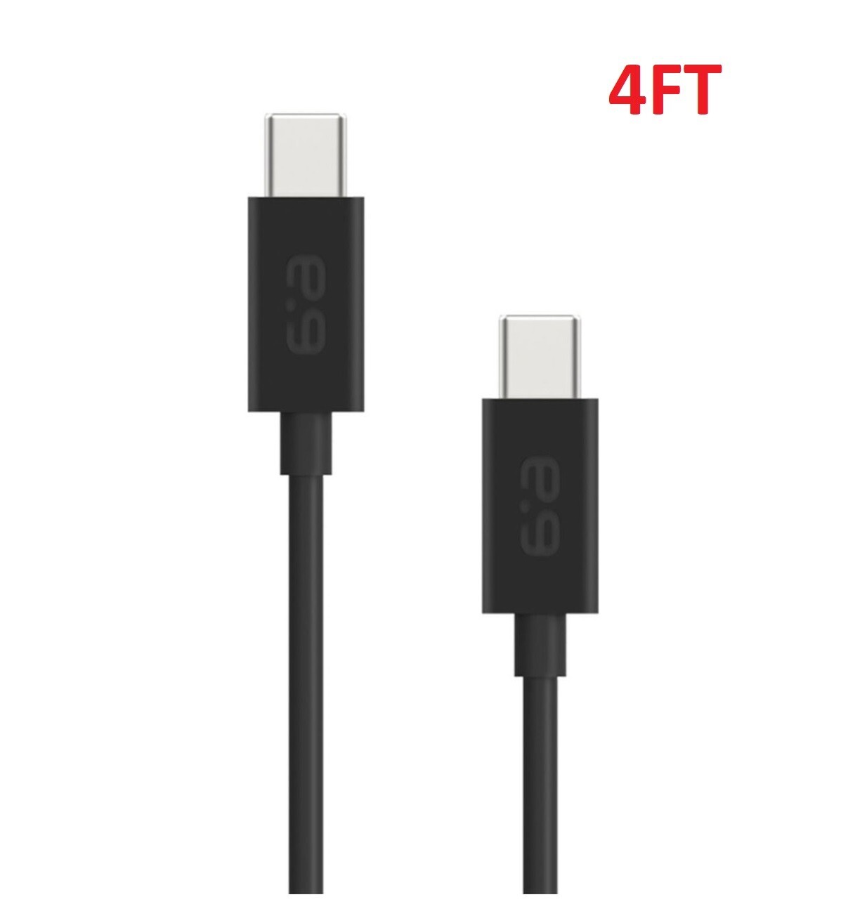 USB-C to USB-C Cable - Black (4 ft) High Quality Charge Cable Data for iPhone 15