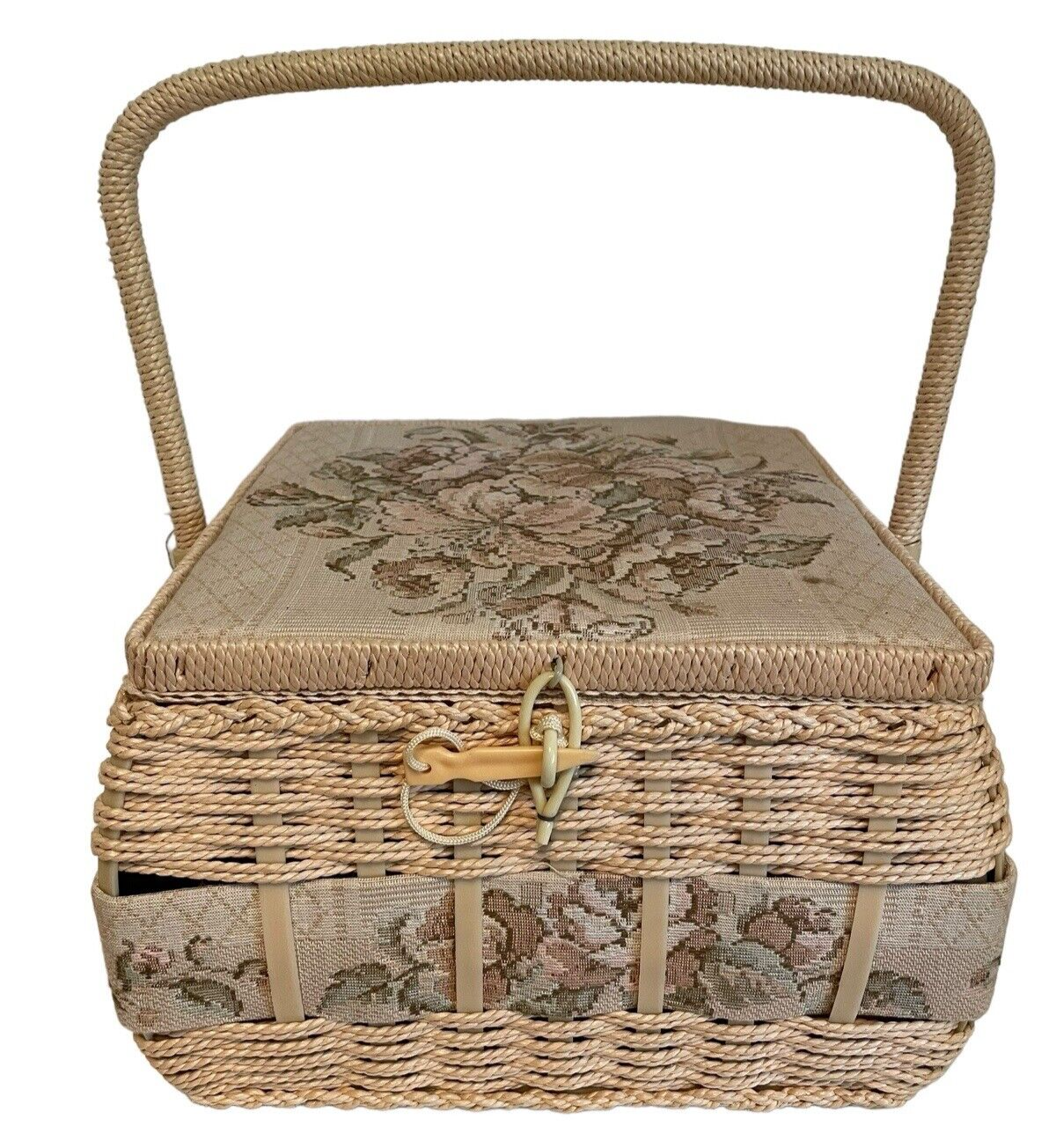 世界有名な Sewing Woven Fabric Tapestry Azar Vintage Basket x 10 Floral 小物入れ
