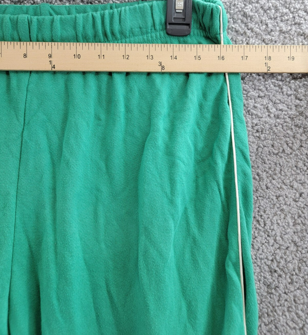 Aqua Reynolds Piped Sweatpants Women's L Green/White Elasticized Hems Pull On - Picture 5 of 17