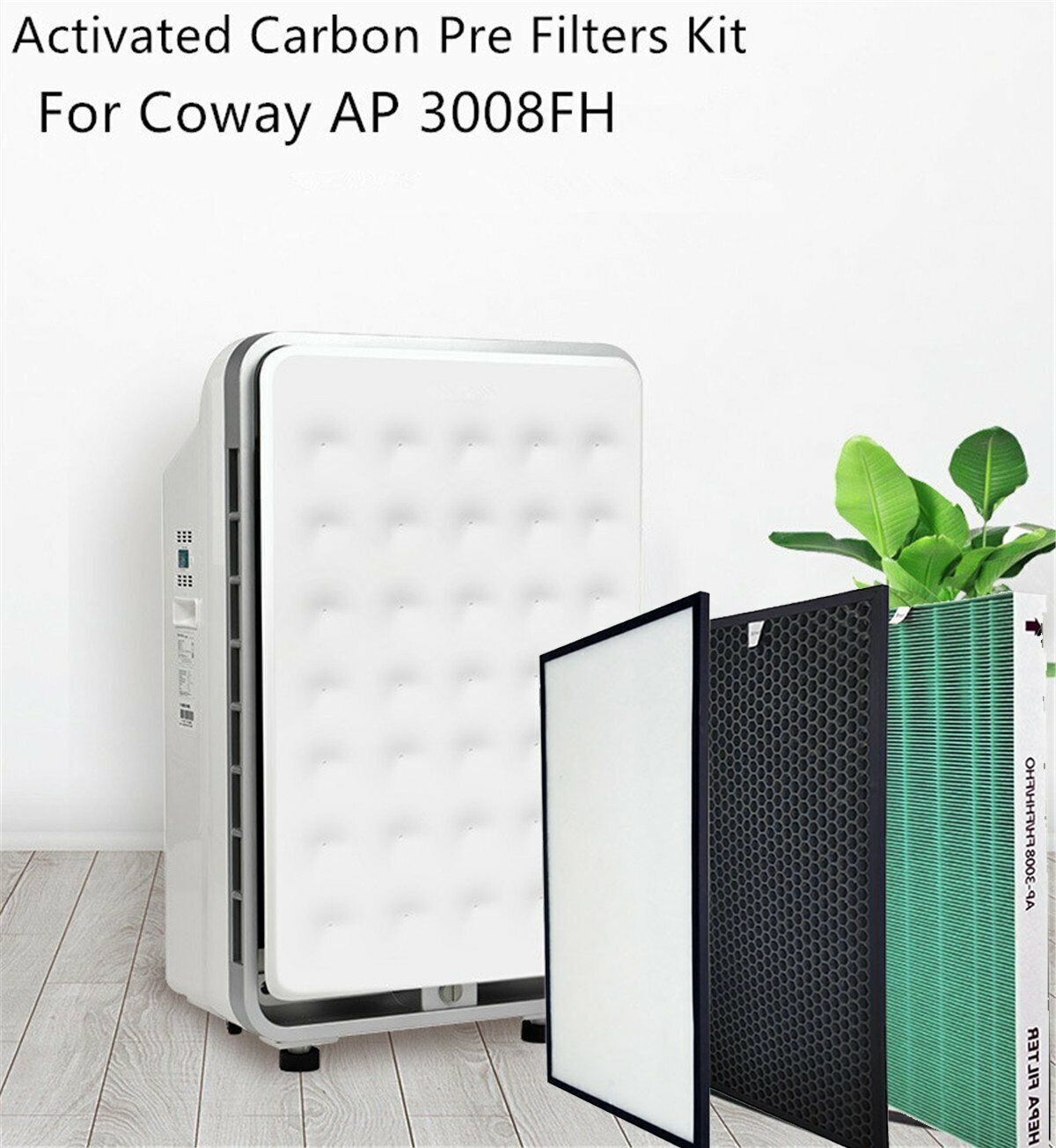 For Coway AP 3008FH Air Purifier Multi Function Activated Carbon Pre Filters Set
