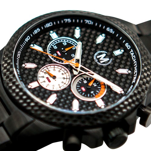 Pre-owned Marchand Watch Company Marchand Watch Co. Carbon Fiber Racing Chronograph Watch | Official Company