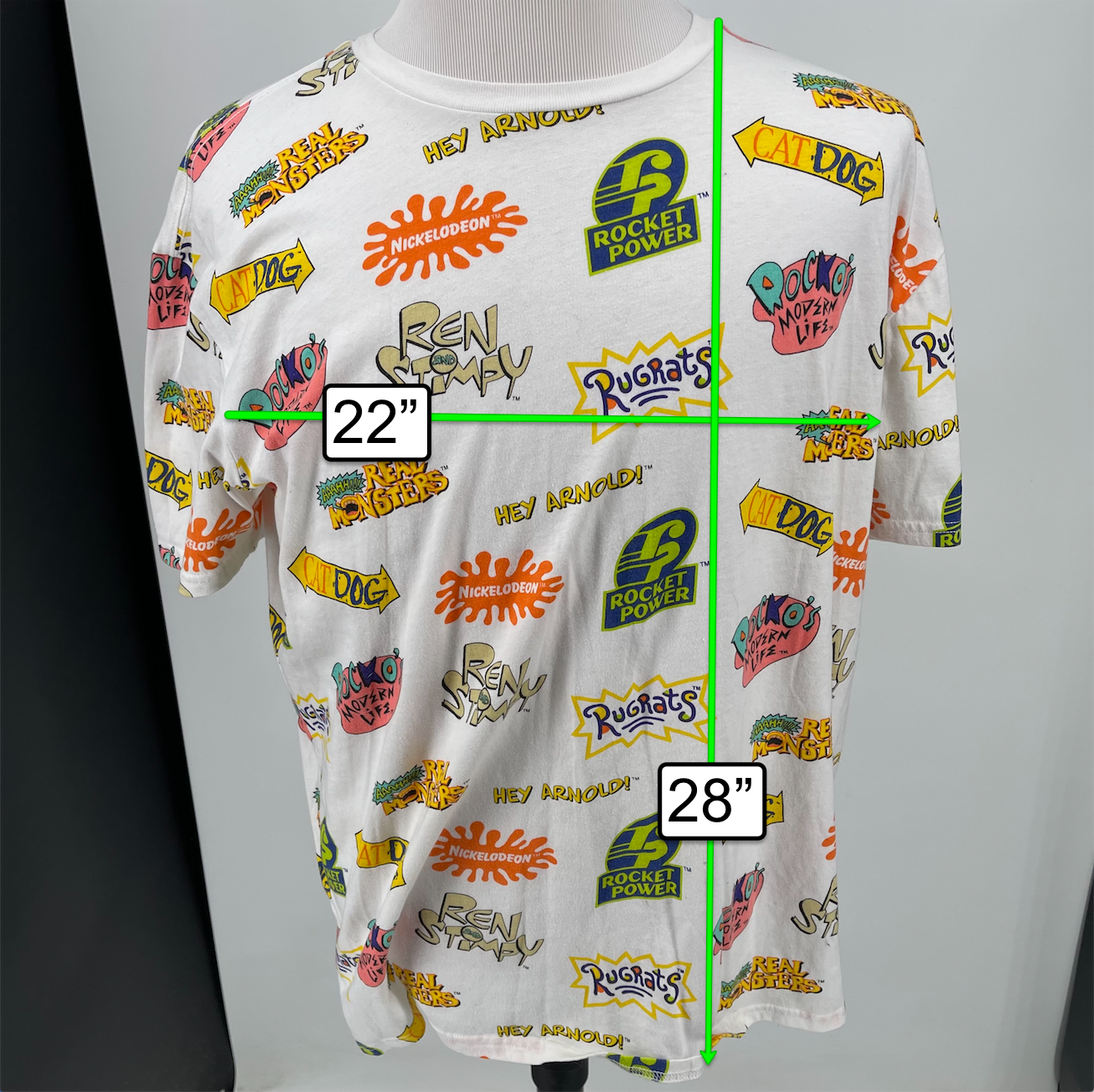 Nickelodeon Viacom International Nicktoons MENS 2019 All Over Print T-Shirt XL