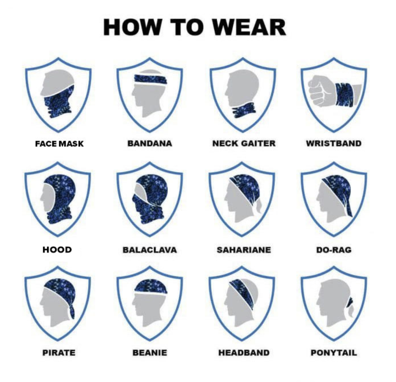 5 Western Face Shield Masks - Multi-Use Covering