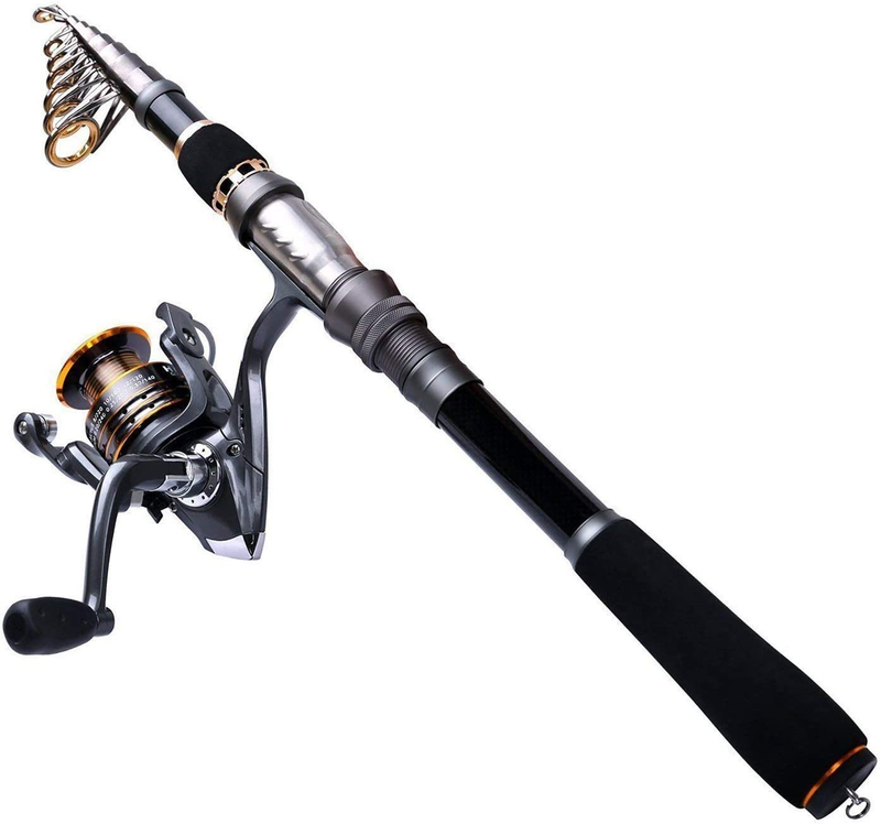 Telescopic Fishing Rod and Reel Combos Full Kit, Carbon Fiber Fishing Pole, 12 +