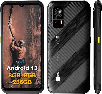 AGM H6 Ultra-Thin Rugged Smartphone Unlocked 6.56'' 8GB+8GB+256GB Cell Phones