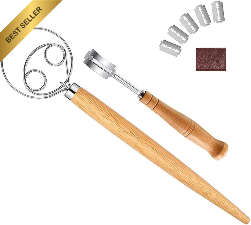 8Pc Bread Lame Tool Dough Scoring Sets,Danish Dough Whisk and Bread Lame Tools,M