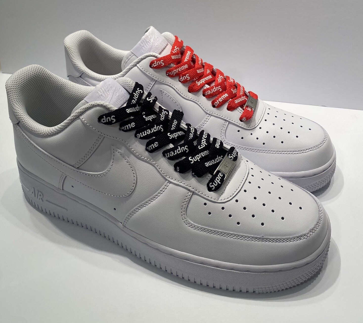 supreme af1 red laces