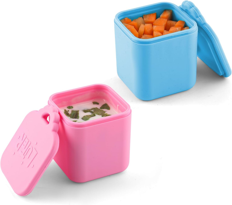 2Pcs Dip Containers Compatible with Omiebox, 4Oz Silicone Salad Dressing Contain