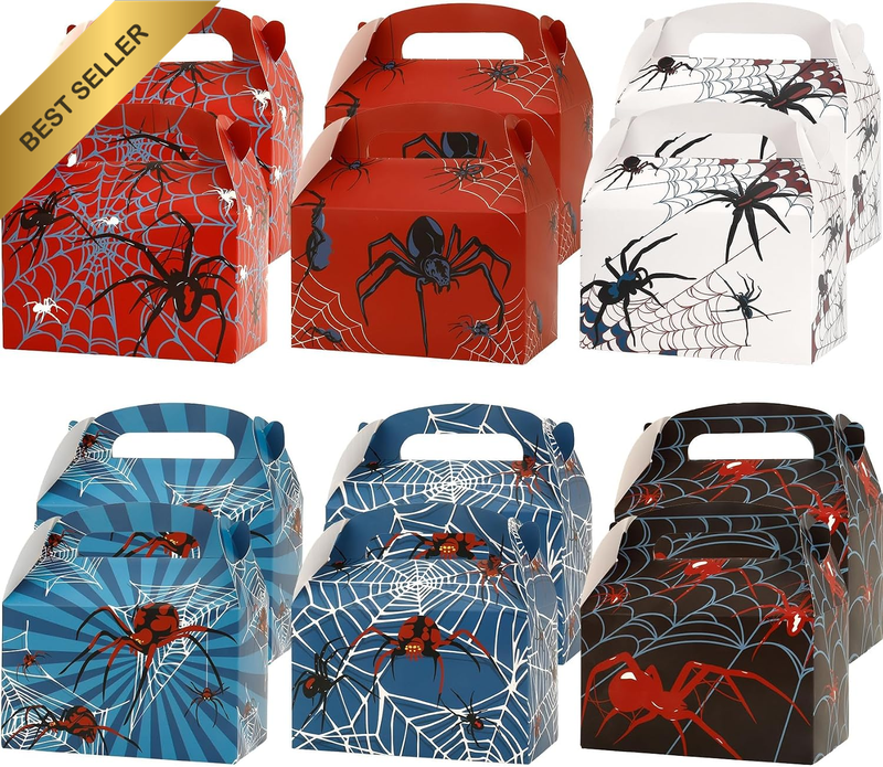 Halloween Spider Treat Boxes 12 Pack Disposable Paper Goodie Boxes