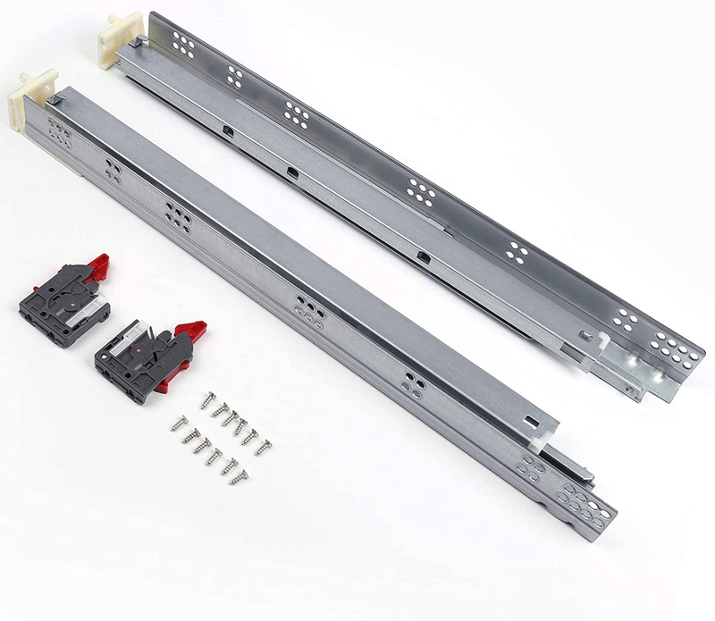 4 Pair 21 Inch Soft Close Undermount Drawer Slides, Full Ext