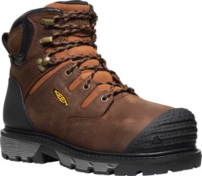 Pre-owned Keen Utility Mens Camden 6in Wp Int Met Ct Brown/black Leather Work Boots