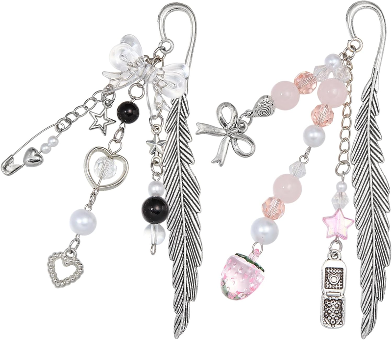 Cute Metal Bookmark for Reading Lovers, Heart-Shaped, 2Pc