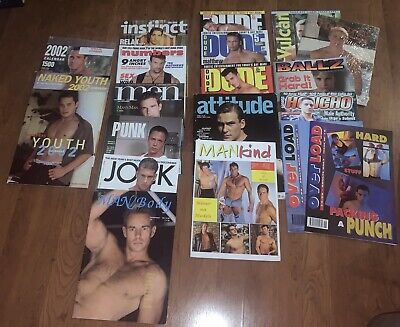 Lot Of 19 retro GAY Men Interest 16 Magazines 3 Calendars