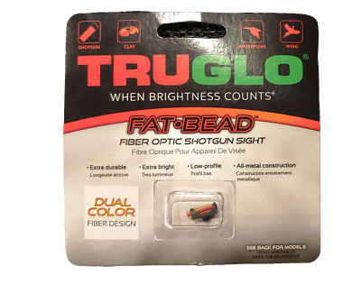 Truglo Fat Bead Dual Color Shotgun Fiber Optic Front Sight 6-48 Thread TG948AD