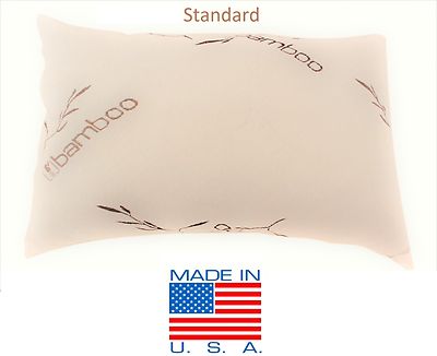 Bamboo Shredded Memory Foam Pillow,Made In USA,Queen,King,Standard,Travel