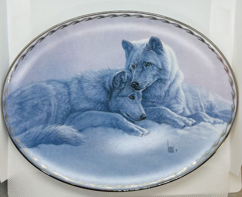 The Bradford Exchange Wolf Plate "Soul Mates" by Lee Cable #1372A