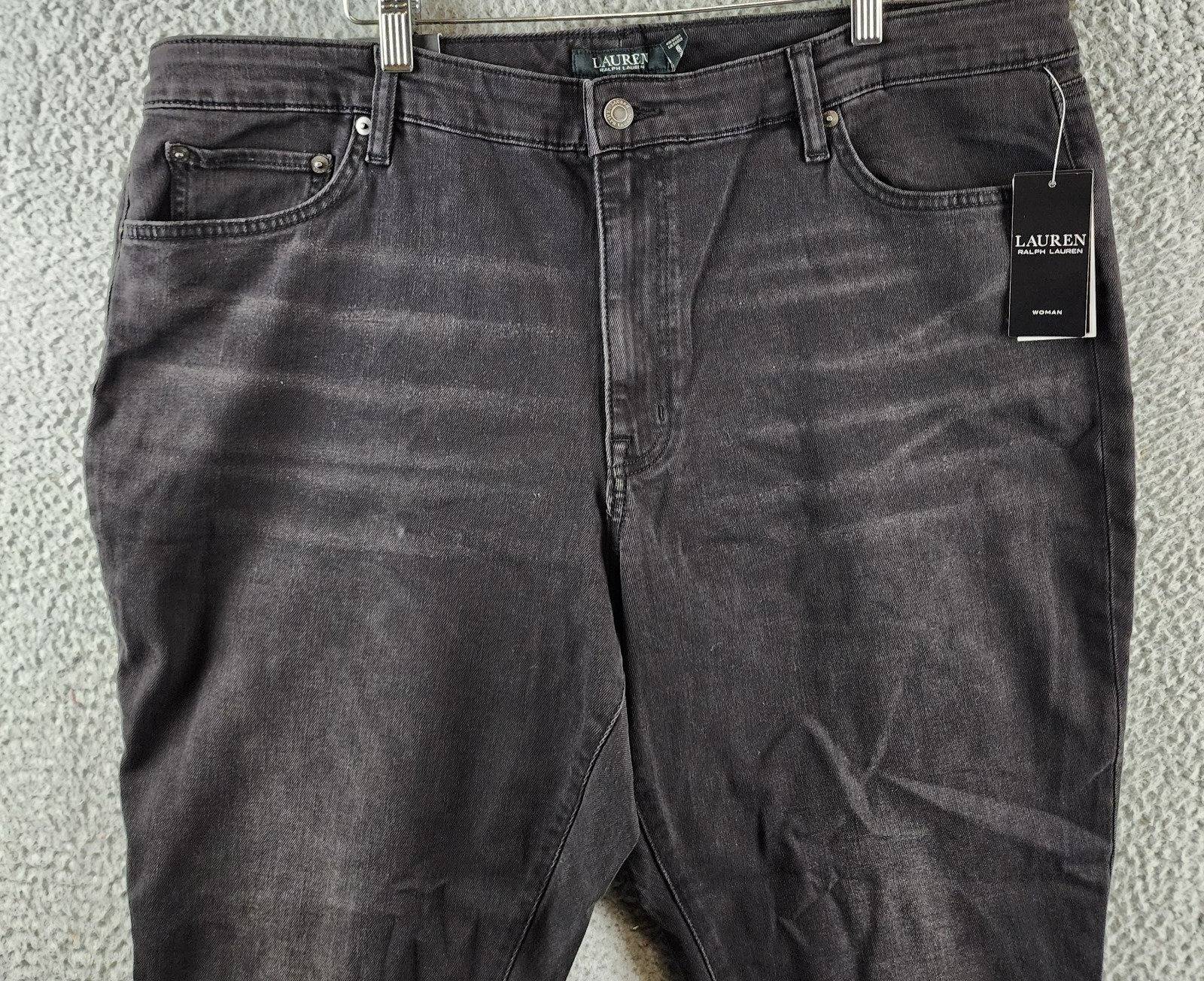 Lauren Ralph Lauren Plus-Size High-Rise Skinny Ankle Jeans Women's 20W Black - Picture 4 of 16