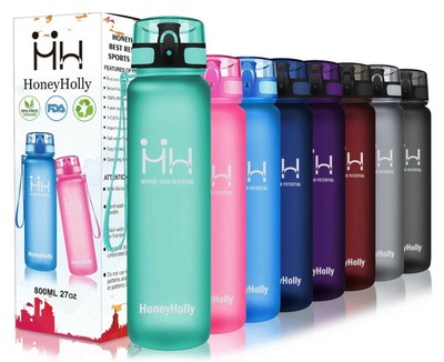 HoneyHolly Water Bottle with Time Marker 350/500/800ml/1L Le
