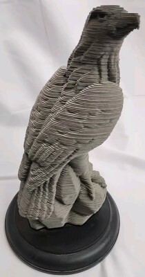 3D Sculpture Puzzle American Bald Eagle by Milton Bradley Complete 1997 Finished