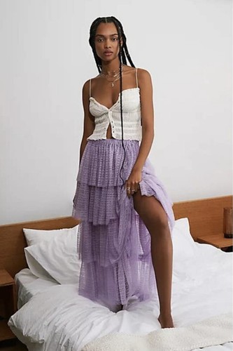 

Макси-юбка Free People Lets Go для девочек, платье-трансформер, кружевное платье-комбинация, фиолетовое, , НОВОЕ, Фиолетовый
