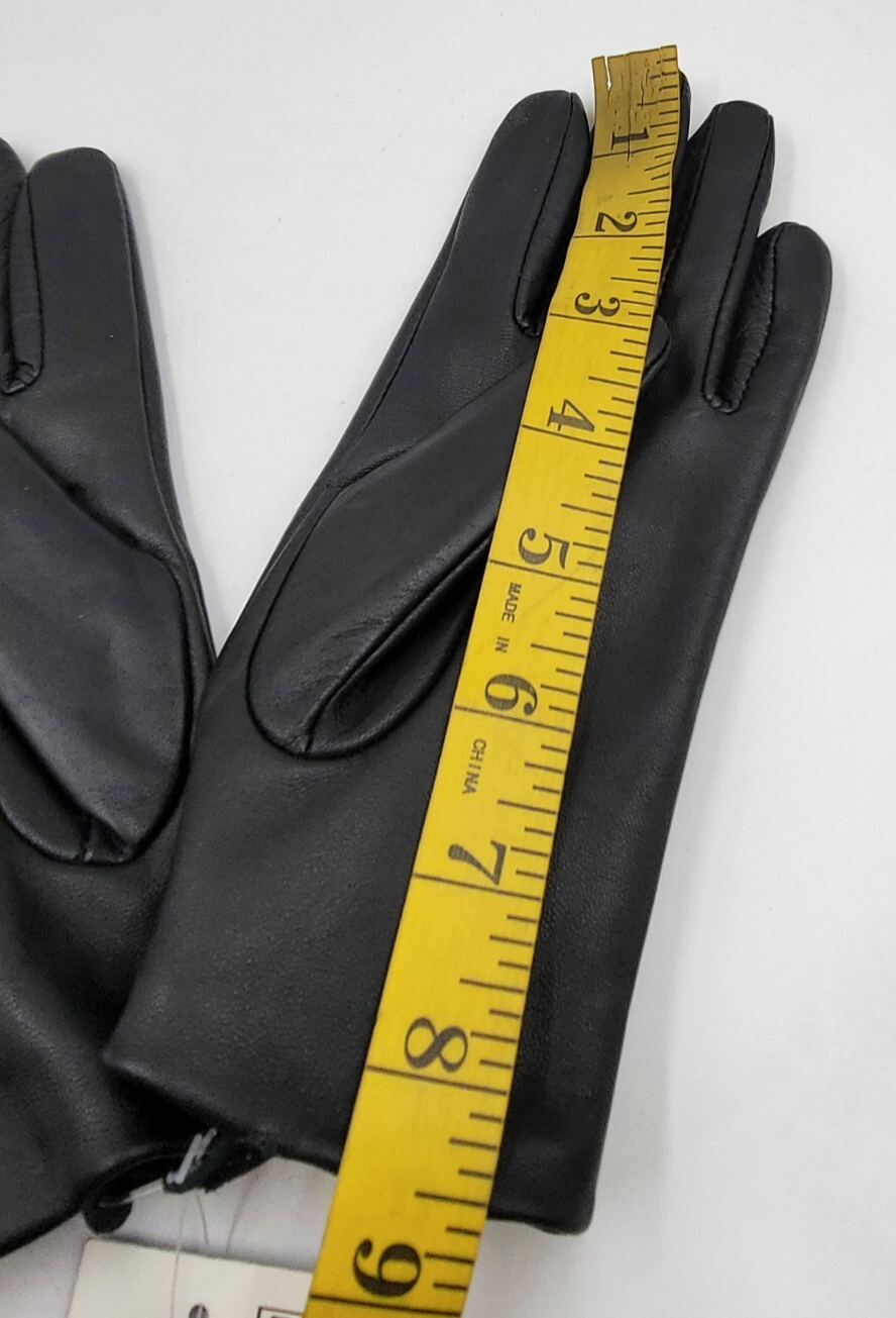 Charter Club Imitation-Pearl & Leather Touch Gloves Women's S Black - Picture 5 of 13