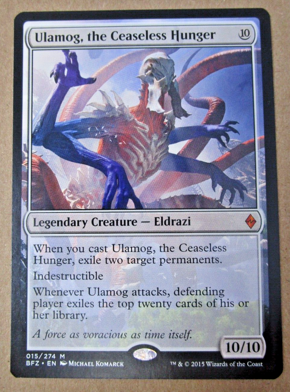 MTG Ulamog, the Ceaseless Hunger英語　Foil Ulamog, the Ceaseless Hunger (Borderless) (Textured Foil