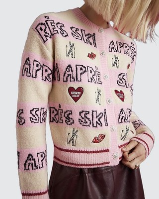 River Island Womens Cardigan Nephthys Pink Après Ski Long Sleeve Jumper Top