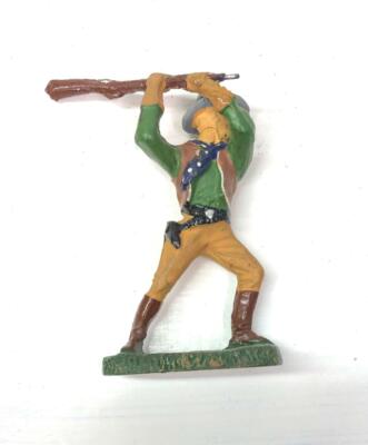 Vintage Elastolin Germany cowboy standing swinging 7cm Composition 