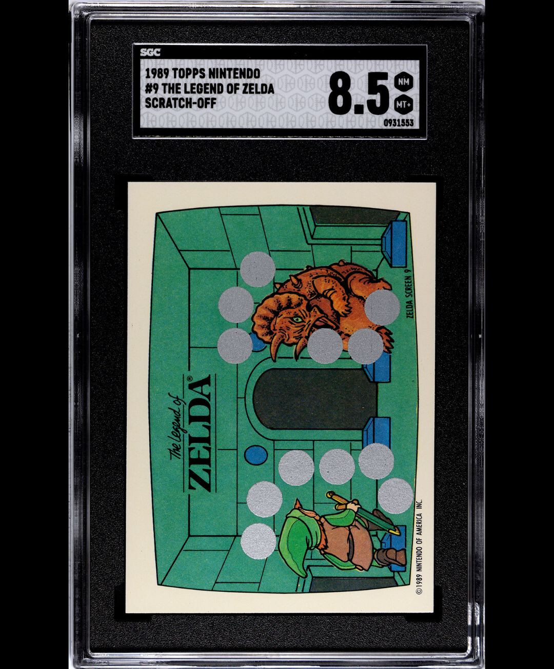 1989 Topps Nintendo #9 The Legend of Zelda Scratch-Off SCG