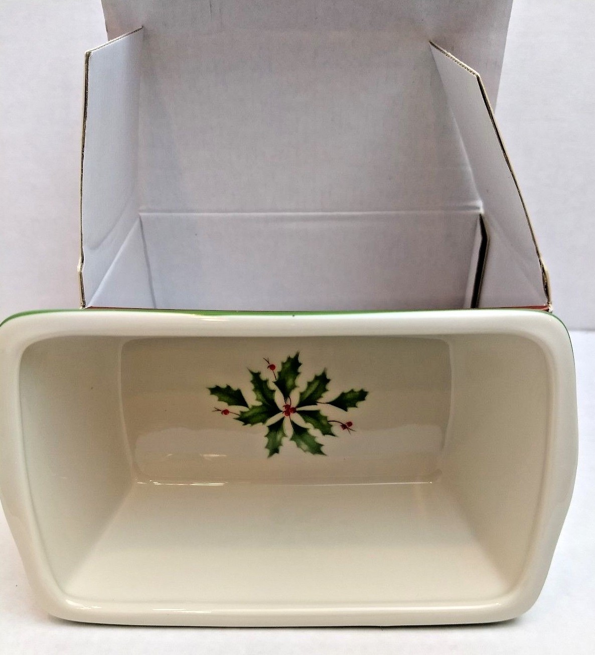 LENOX Christmas Holiday Holly Berry Set of 2 Mini Loaf Pans New