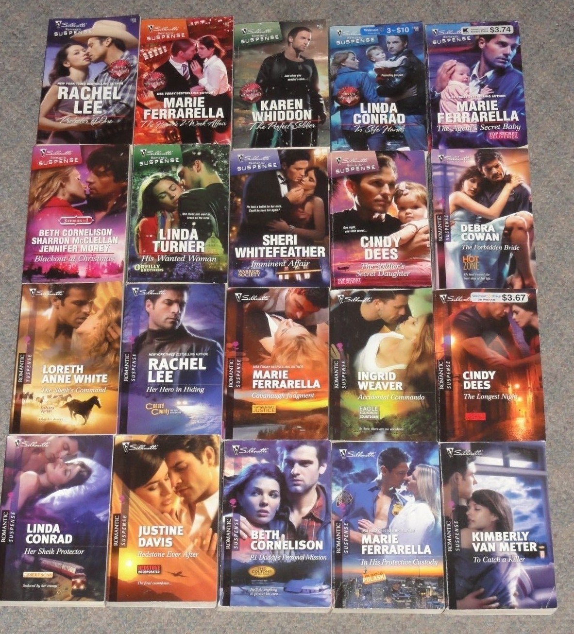Lot of 57 HARLEQUIN Romantic Suspense Romance Paperbacks Intrigue Silhouette