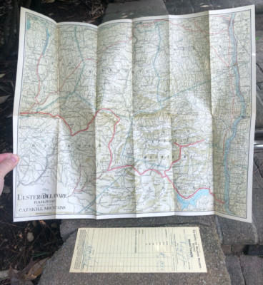 Vintage Ulster and Delaware Railroad Map and Remittance Form....2 Items