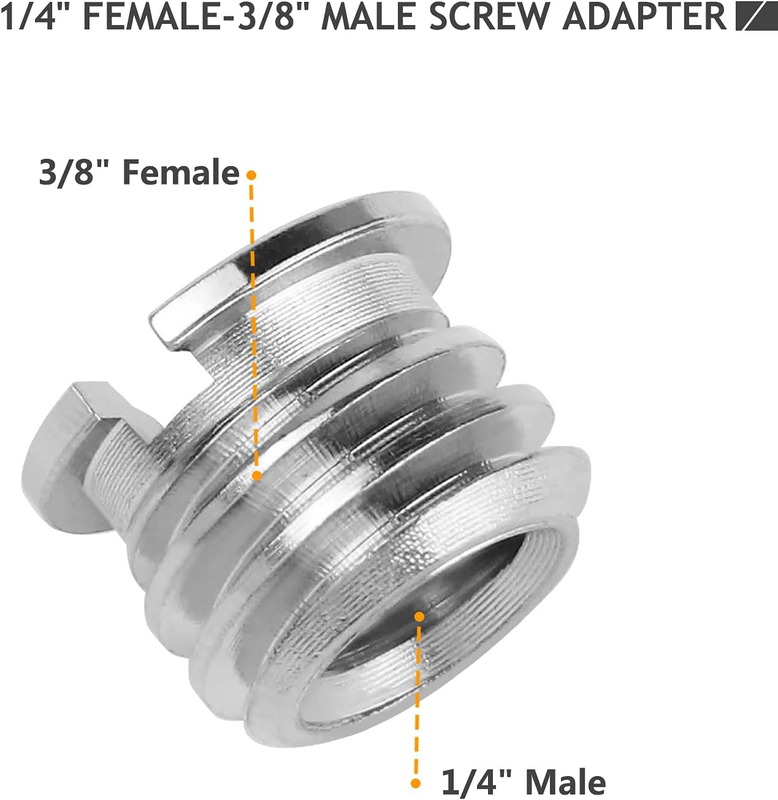 12 Pcs Camera Screw Adapter 1/4" to 3/8", Light Stand Adapter Tripod Converter T
