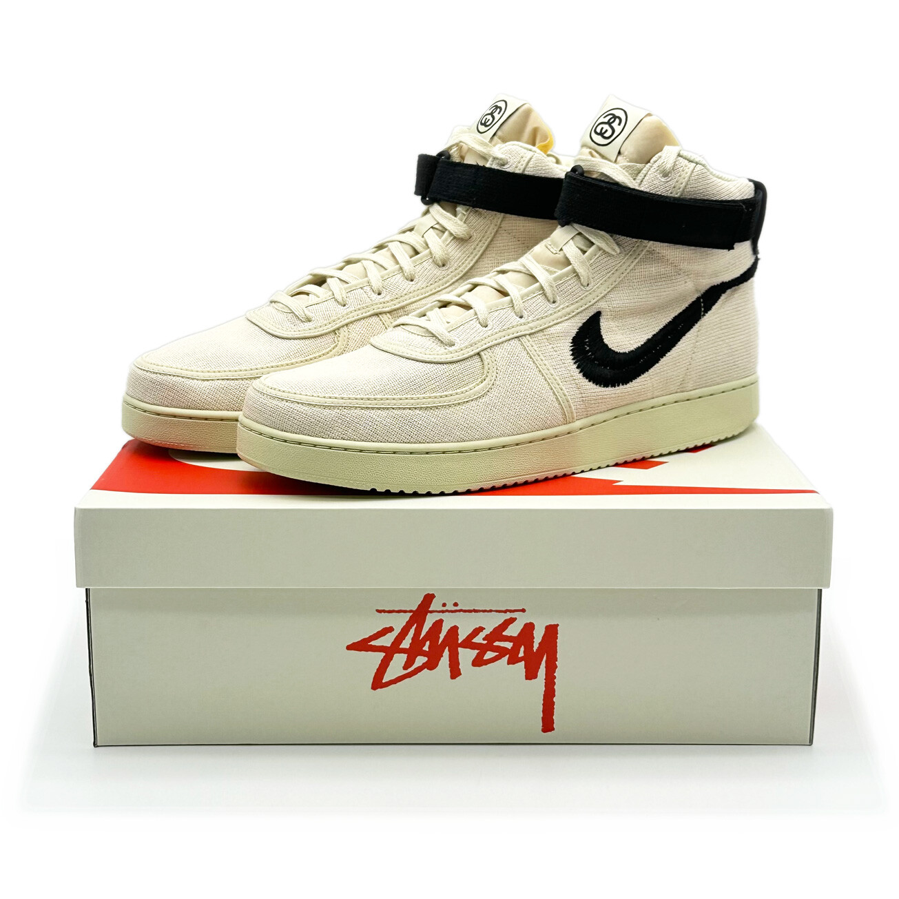 DX5425-200 Stussy Nike Vandal High Fossil Black Pink (Men's DX5425-200 Stussy Nike Vandal High Fossil Black Pink (Men's
