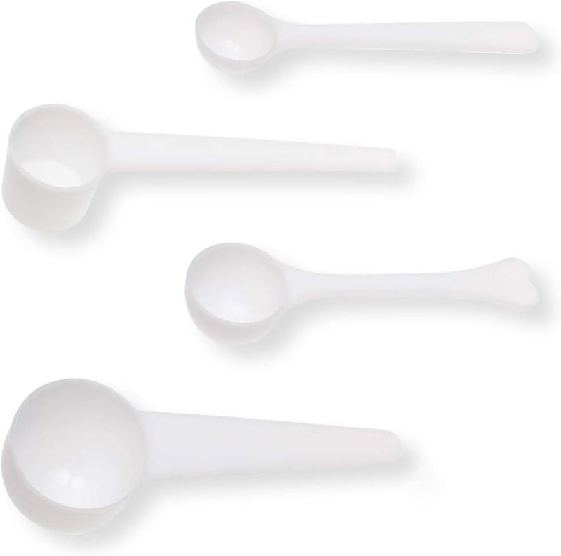 4-Piece Measuring Spoons Set, 1G 3G 5G 10G Scoops for Coffee, Protein, Milk Powd
