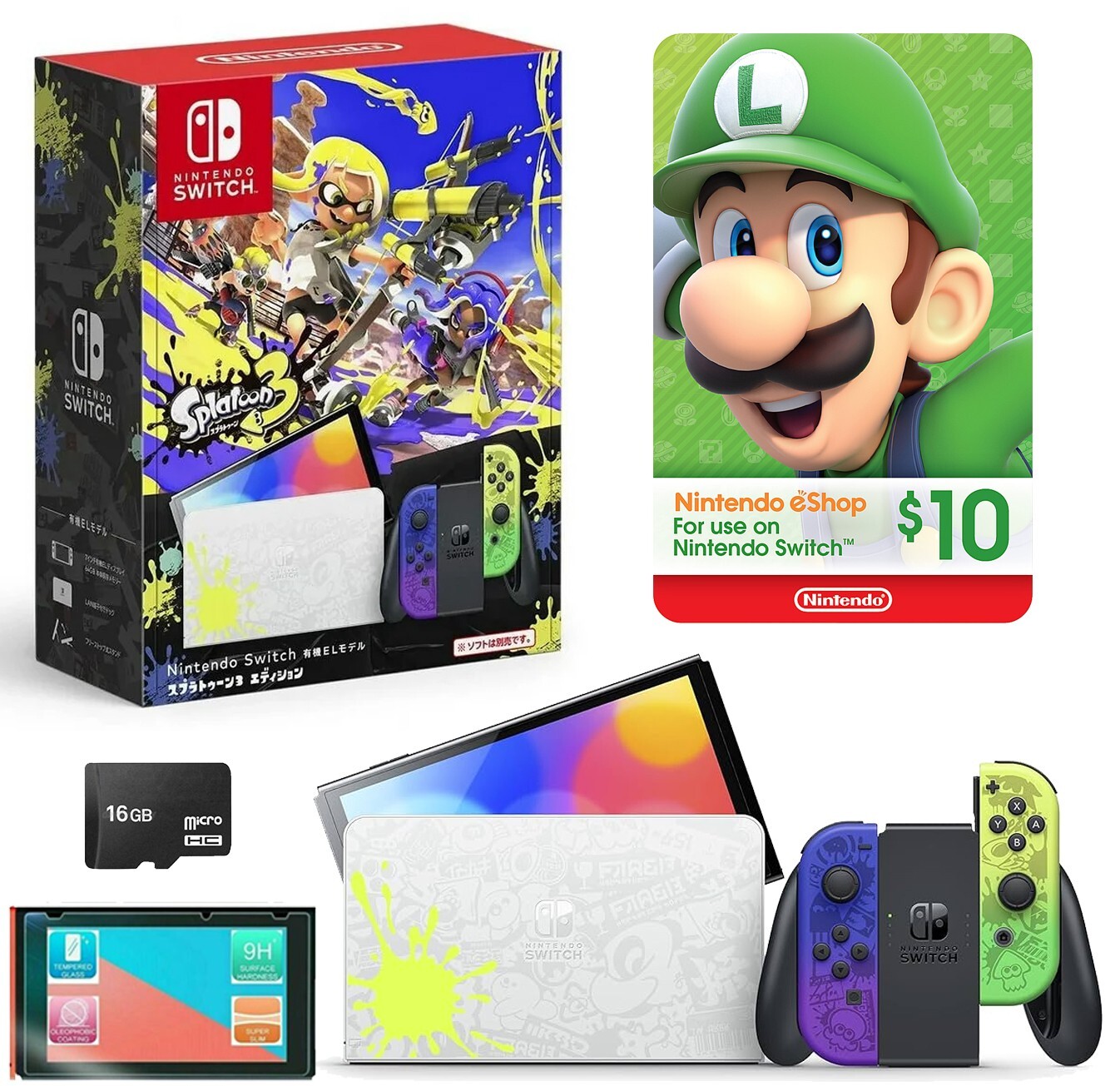 NEW Nintendo Switch OLED Splatoon 3 Limited Edition Console NEW Nintendo Switch OLED Splatoon 3 Limited Edition Console
