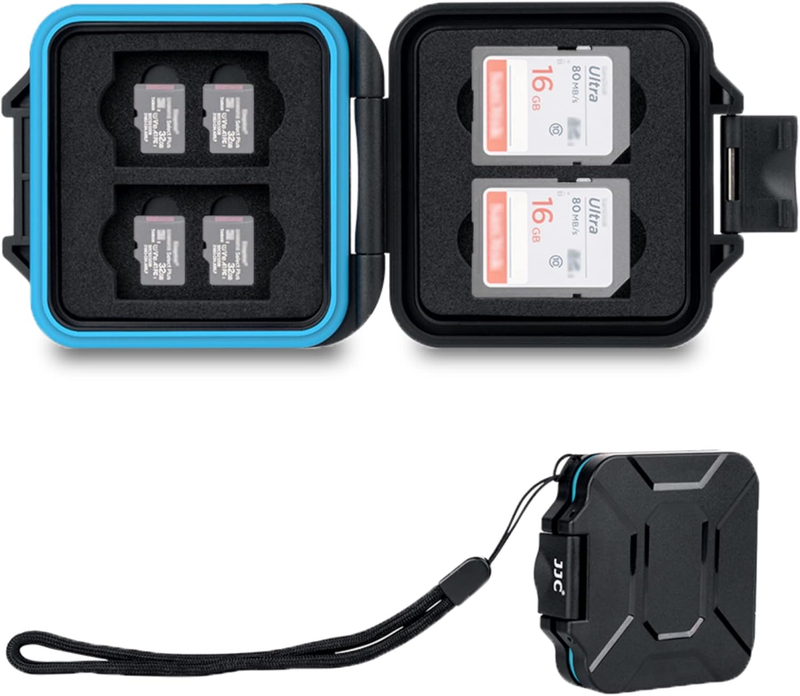 12 Slots Portable SD Micro SD Memory Card Case, Water-Resistant and Anti-Shock S