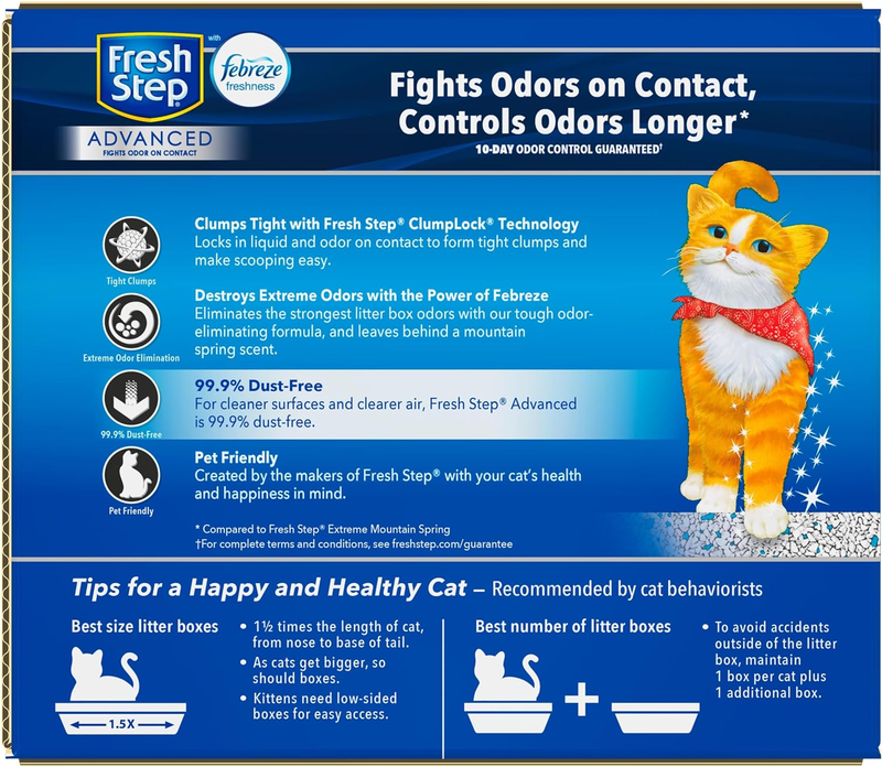 Fresh Step Clumping Cat Litter, Advanced, Extreme Mountain Spring Odor Control,