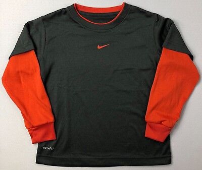 Boy's Little Youth Nike Dri-Fit Long Sleeve Polyester Shirt