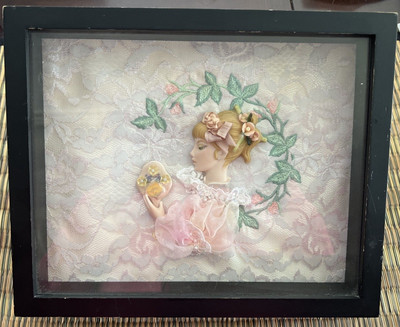 Handcrafted 3D Mixed Media Girl In Pink