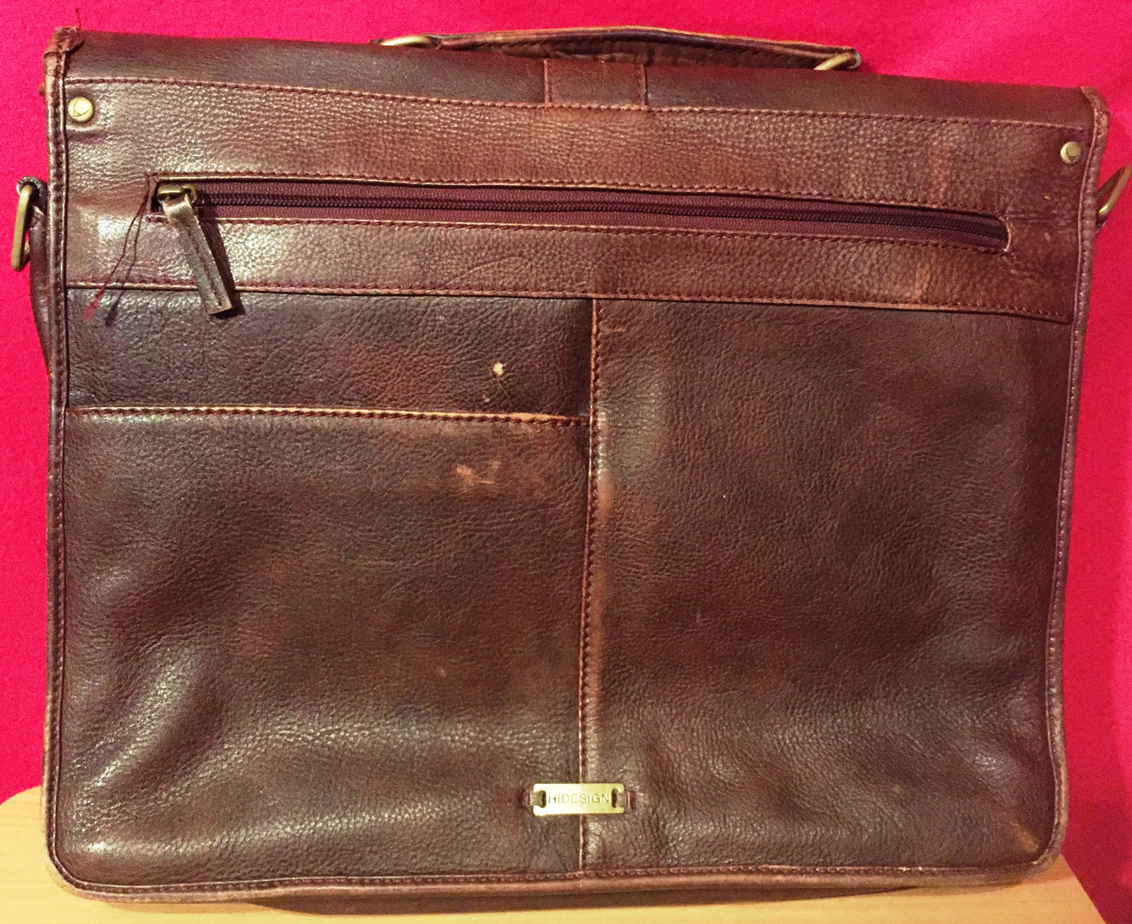 Vintage Hidesign Leather Bag 15 1/2" x 13" eBay