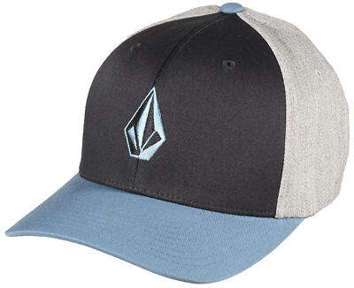 Шапка Volcom Full Stone Heather Flexfit - Синяя с полосканием - Новая