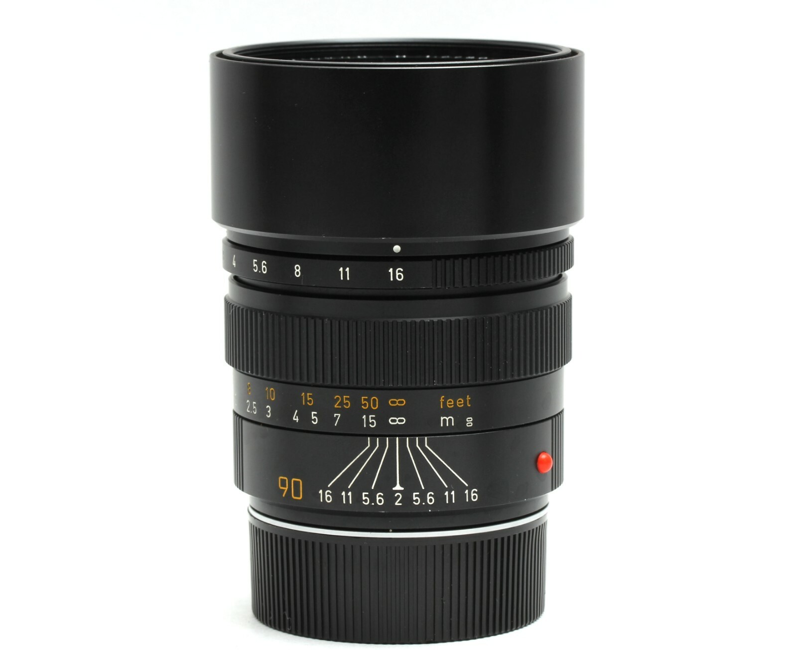 Leica Leitz 90mm f2 Summicron-M E55 Lens black with Uva filter