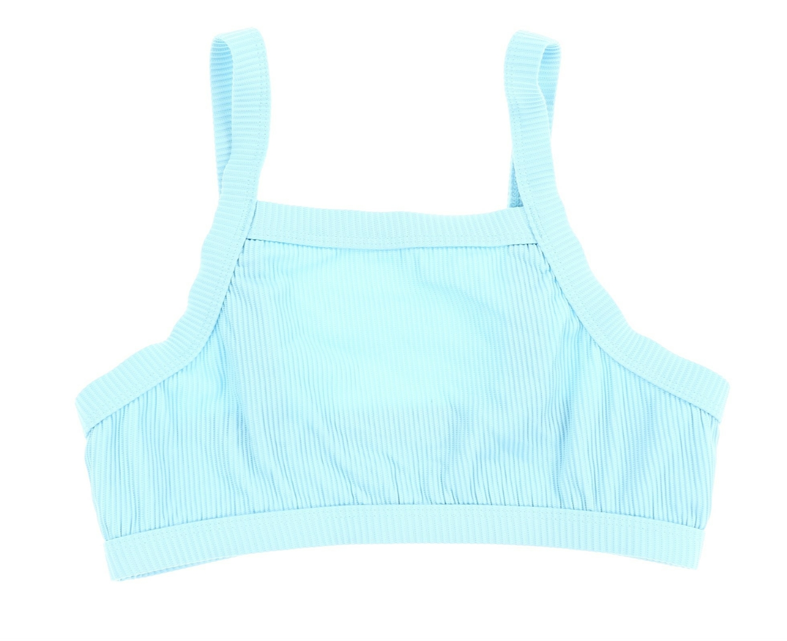 Seafolly 240586 Kids Girls Swimwear Pull On Bikini Top Solid Blue Size 14