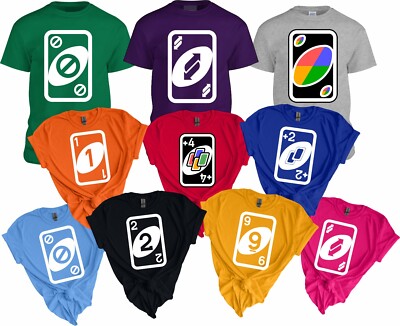 Uno playing cards Halloween family Friends costume matching  T-shirt