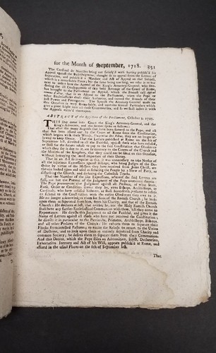 1718 Historical and Political MONTHLY MERCURY Newspaper Great Britain ORIGINAL