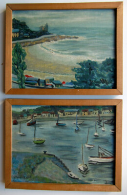 Bretagne Perros-Guirec, 2 Gemälde v.Claude Mossot,