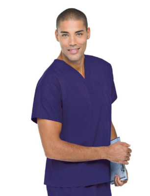 Pair of Scrub Zone Top, Pant Unisex Scrub, work,  Cobalt Purple XXL 